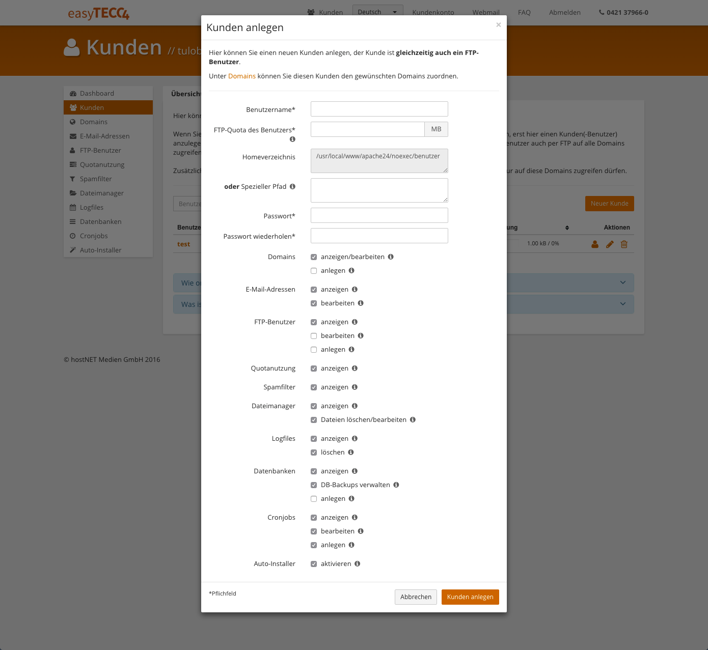 easyTECC4 Kunden anlegen